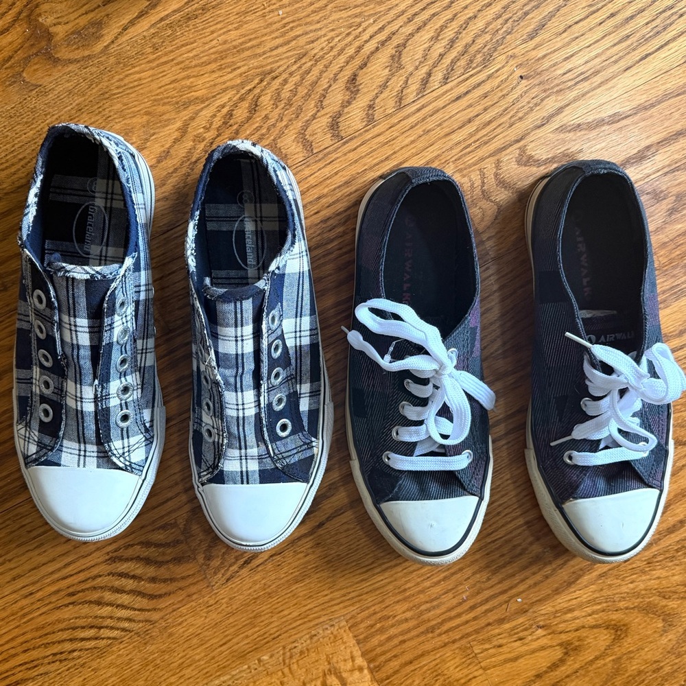 Graceland NEW Slip-On + Airwalk Plaid Sneakers Bundle | Women 7.5–8